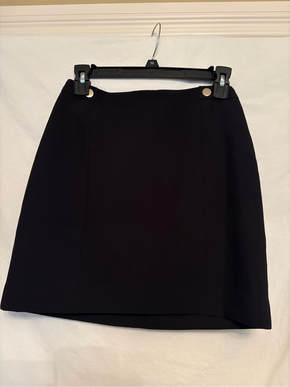 H&M Black Mini Skirt with Gold Accent Buttons